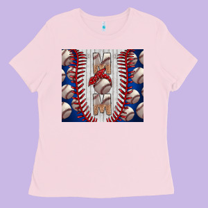 Baseball Mom Ladies Tee Designed By Cowhidedigitalart