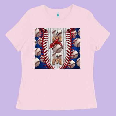 Baseball Mom Ladies Tee Designed By Cowhidedigitalart
