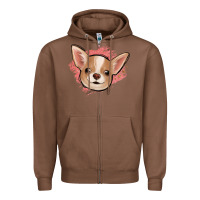 Chestnut chihuahua pink glitter Zipper Hoodie - Jasminsmagicworld