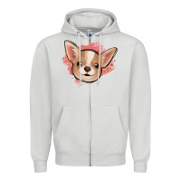 Dove Grey chihuahua pink glitter Zipper Hoodie - Jasminsmagicworld