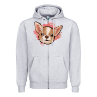 Heather Grey chihuahua pink glitter Zipper Hoodie - Jasminsmagicworld