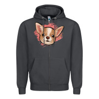 Smoke chihuahua pink glitter Zipper Hoodie - Jasminsmagicworld