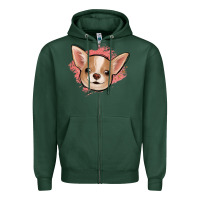 Sports Green chihuahua pink glitter Zipper Hoodie - Jasminsmagicworld