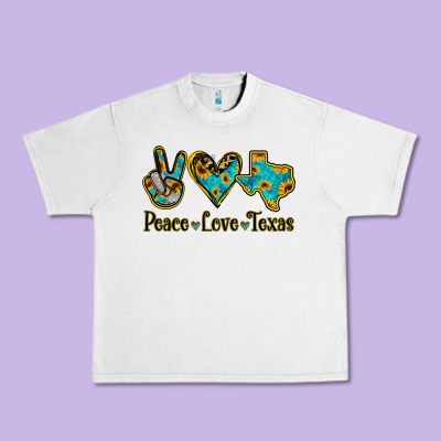 Peace Love Texas Urban Heavy Tee Designed By Jasminsmagicworld