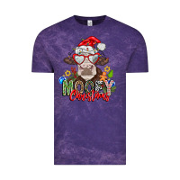 Cloud Purple Mooey Christmas Vintage Tee - CowhideDigitalArt