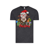 Vintage Black Mooey Christmas Vintage Tee - CowhideDigitalArt