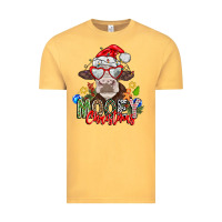 Vintage Mustard Mooey Christmas Vintage Tee - CowhideDigitalArt