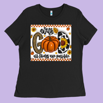 With God All Things Are Possible Ladies Tee Designed By Cowhidedigitalart