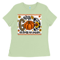 Matcha With God All Things Are Possible Ladies Tee - CowhideDigitalArt