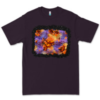 Plum halloween pumpkin and leopard background Premium Tee - BundleAndBundleShop