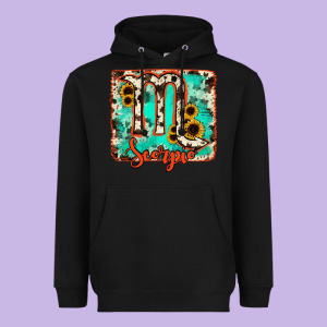 Scorpio Turquoise Cowhide Heavyweight Hoodie Designed By Ranaportraitstore
