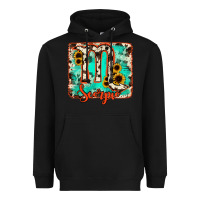 Black Scorpio turquoise cowhide Heavyweight Hoodie - RanaPortraitStore