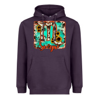 Plum Scorpio turquoise cowhide Heavyweight Hoodie - RanaPortraitStore