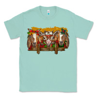 Seafoam Christmas goats Classic Tee - BarkalooDesign