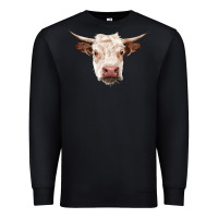 Black hereford cow head Premium Sweatshirt - RanaPortraitStore