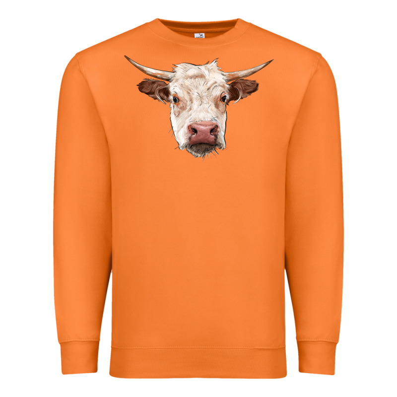 Hereford Cow Head Premium Sweatshirt by RanaPortraitStore | Teevron