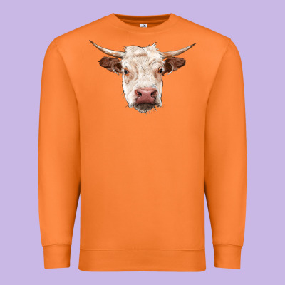 Hereford Cow Head Premium Sweatshirt Designed By Ranaportraitstore