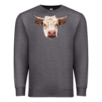 Charcoal Heather hereford cow head Premium Sweatshirt - RanaPortraitStore