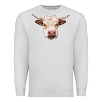 Dove Grey hereford cow head Premium Sweatshirt - RanaPortraitStore