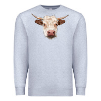 Heather Grey hereford cow head Premium Sweatshirt - RanaPortraitStore