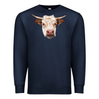 Navy hereford cow head Premium Sweatshirt - RanaPortraitStore