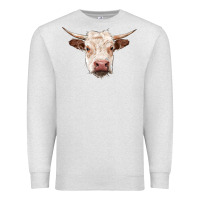 Oatmeal Heather hereford cow head Premium Sweatshirt - RanaPortraitStore