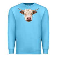 Ocean Blue hereford cow head Premium Sweatshirt - RanaPortraitStore