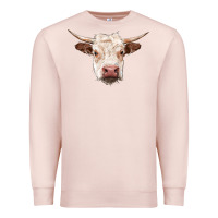 Pale Pink hereford cow head Premium Sweatshirt - RanaPortraitStore