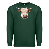 Sports Green hereford cow head Premium Sweatshirt - RanaPortraitStore