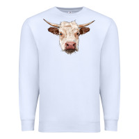 White hereford cow head Premium Sweatshirt - RanaPortraitStore