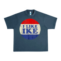 Midnight Navy i like ike political button vintage distressed Urban Heavy Tee - baoMotion