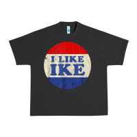 Pigment Black i like ike political button vintage distressed Urban Heavy Tee - baoMotion