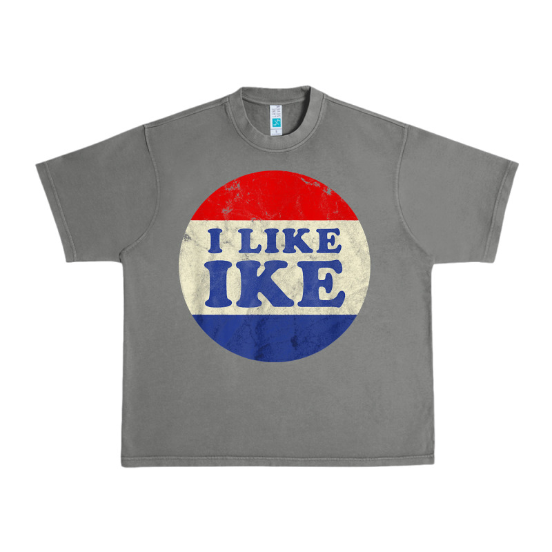 I Like Ike Political Button Vintage Distressed Urban Heavy Tee by baoMotion | Teevron