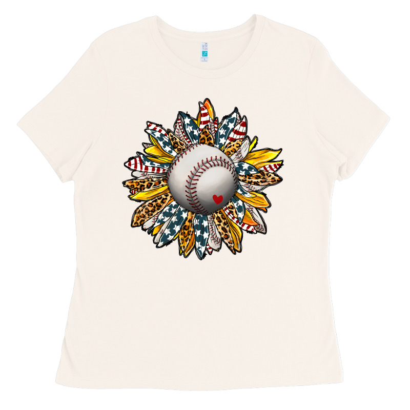 Baseball Sunflower Ladies Tee by CowhideDigitalArt | Teevron