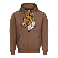 Chestnut floral horse Zipper Hoodie - Jasminsmagicworld