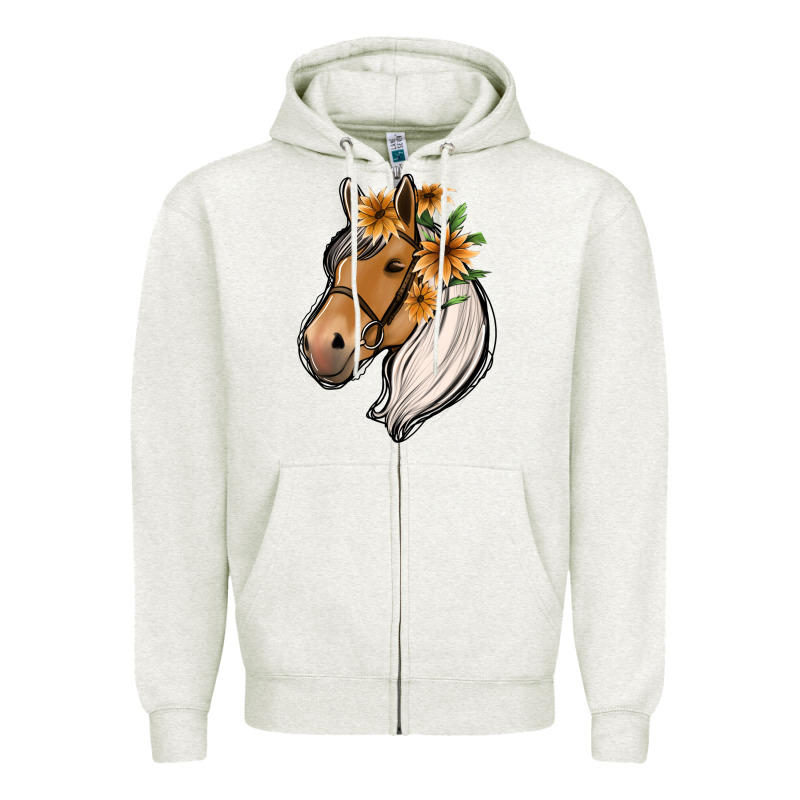 Floral Horse Zipper Hoodie by Jasminsmagicworld | Teevron
