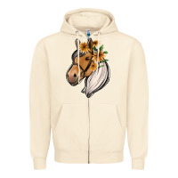 Sandshell floral horse Zipper Hoodie - Jasminsmagicworld