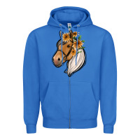 True Royal floral horse Zipper Hoodie - Jasminsmagicworld