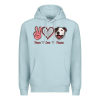 Blue Mist Peace Love Pitties Premium Hoodie - Jasminsmagicworld