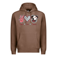 Chestnut Peace Love Pitties Premium Hoodie - Jasminsmagicworld