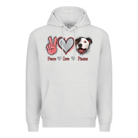 Dove Grey Peace Love Pitties Premium Hoodie - Jasminsmagicworld