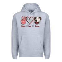 Heather Grey Peace Love Pitties Premium Hoodie - Jasminsmagicworld