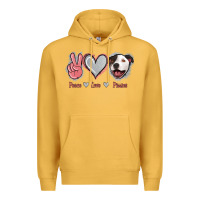 Mustard Peace Love Pitties Premium Hoodie - Jasminsmagicworld