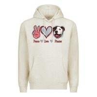 Oatmeal Heather Peace Love Pitties Premium Hoodie - Jasminsmagicworld