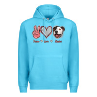 Ocean Blue Peace Love Pitties Premium Hoodie - Jasminsmagicworld