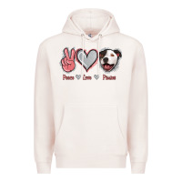 Pale Pink Peace Love Pitties Premium Hoodie - Jasminsmagicworld