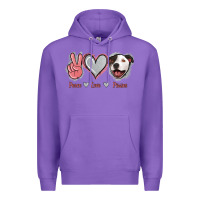 Purple Peace Love Pitties Premium Hoodie - Jasminsmagicworld