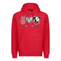 Red Peace Love Pitties Premium Hoodie - Jasminsmagicworld