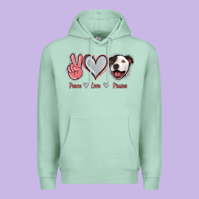 Peace Love Pitties Premium Hoodie Designed By Jasminsmagicworld