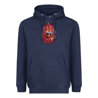 Navy watercolor pumpkin leopard Heavyweight Hoodie - RanaPortraitStore